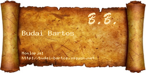Budai Bartos névjegykártya